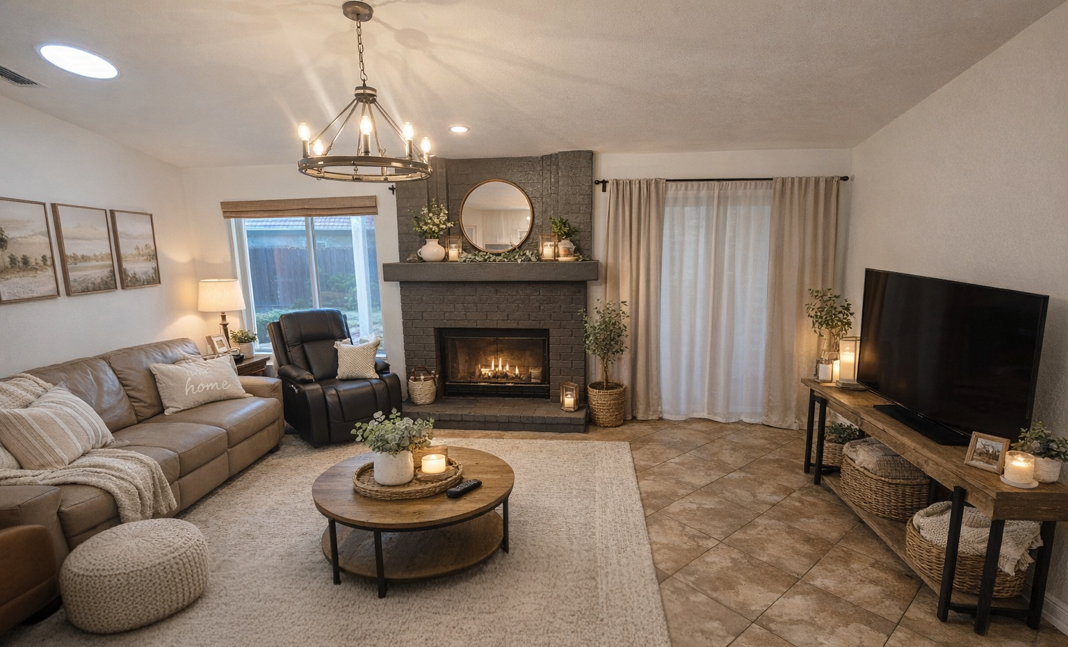 Cozy family room at B&B Care Homes